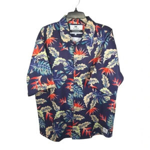{ETHIK Worldwide} Men's Tropical Print Casual Button-Down Shirt (Size 2XL)%